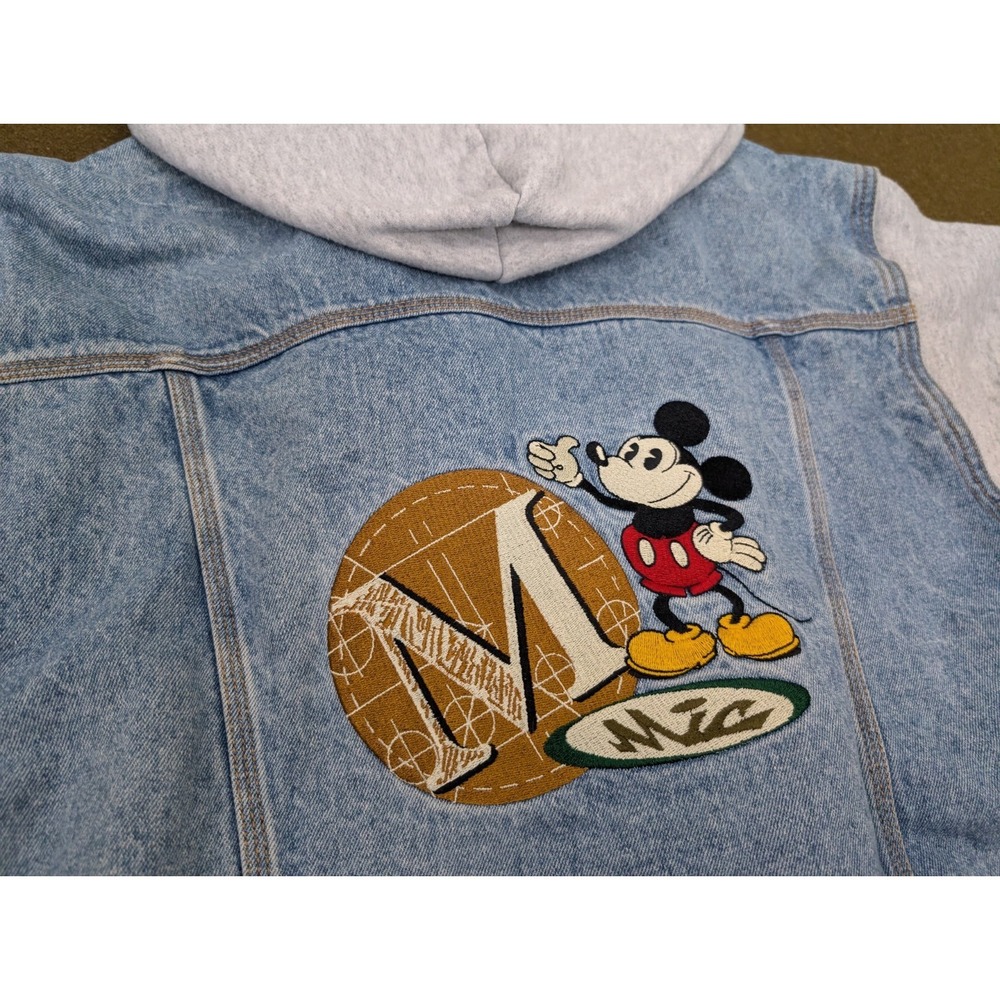 Vintage Rare 90's Mickey Inc Mickey Mouse Denim Hoodie Jacket Size XL - Picture 9 of 12
